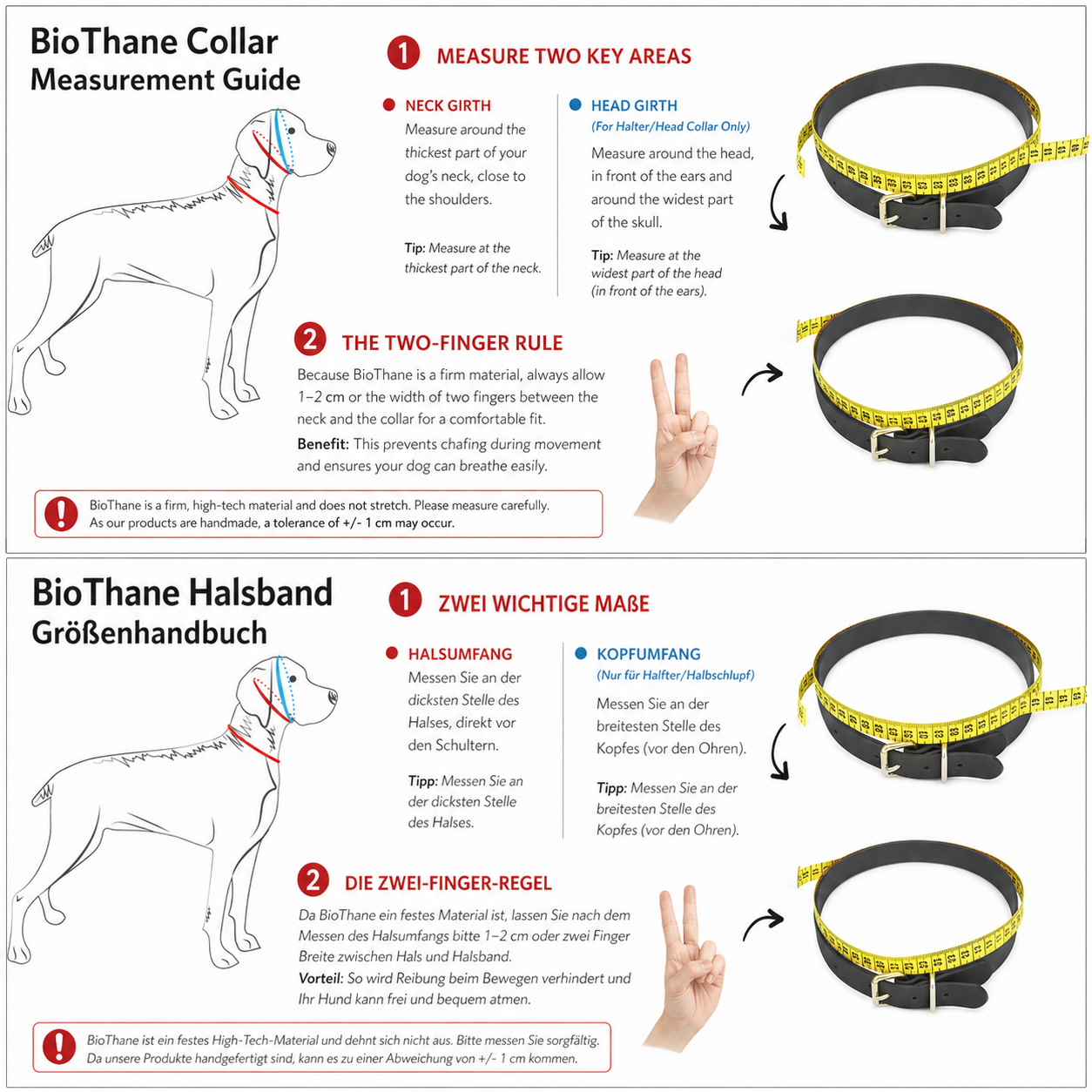 biothane halsband Größenhandbuch