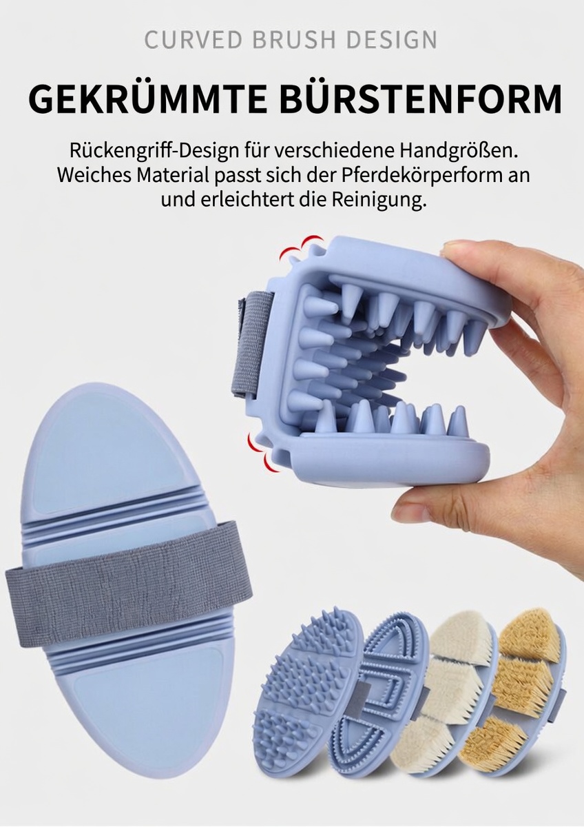 Gekrümmte Bürstenform mit Rückengriff