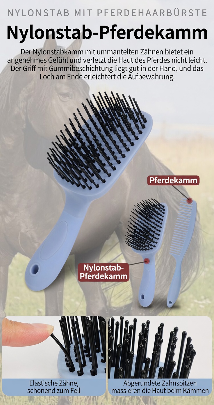 Nylonstab-Pferdekamm