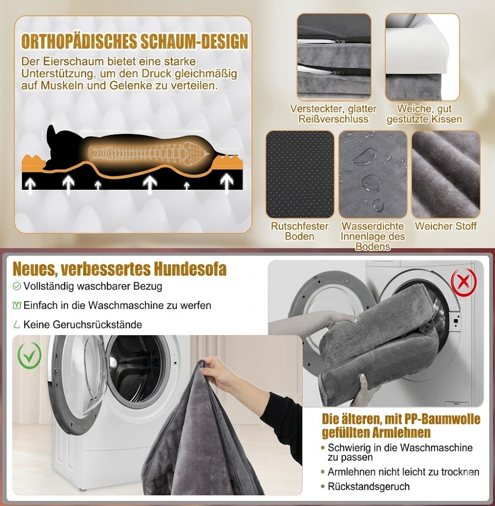 Orthopädisches Hundebett Produkt-Details & Funktionen