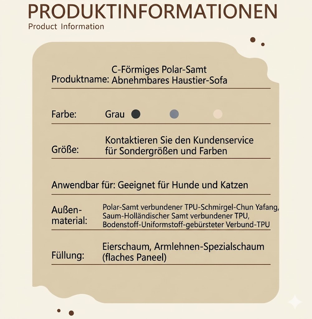 Orthopädisches Hundebett Produktinformationen
