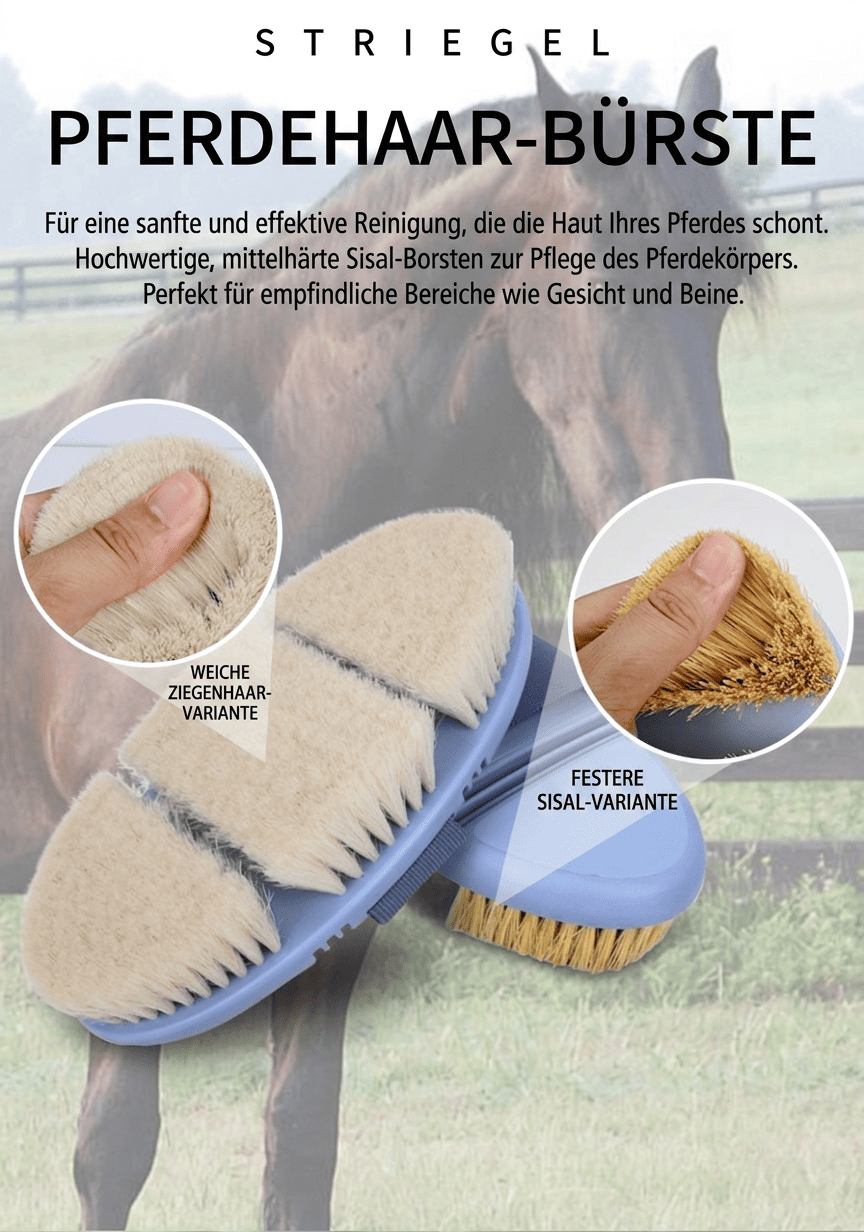 Pferdebürste Schaffell und Sisal